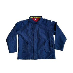 Tommy Hilfiger Mens Navy Blue Full-Zip Lightweight Jacket With Logo Details Size
